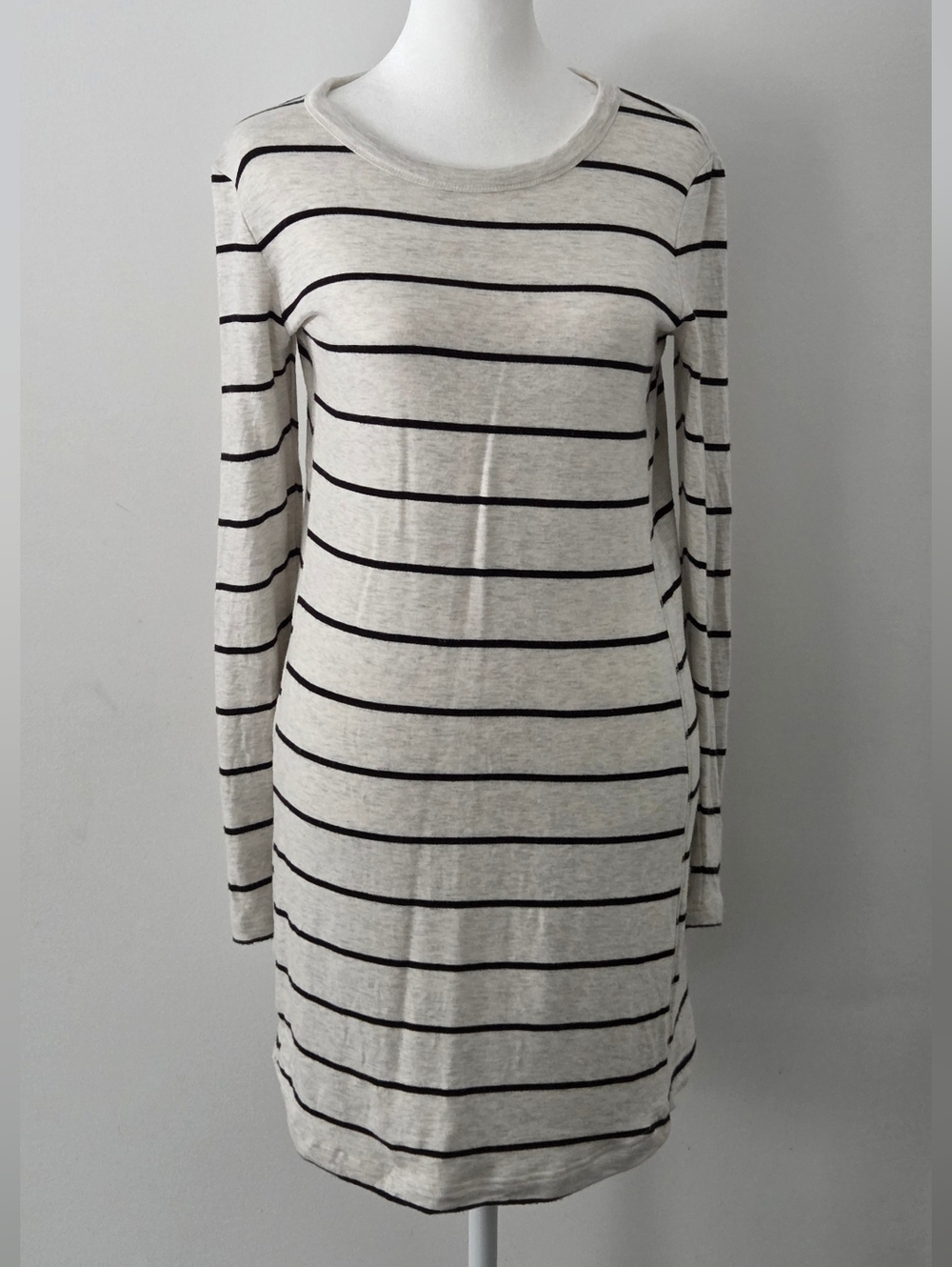 Lou & Grey Cream and Black Striped Long Sleeve Crewneck